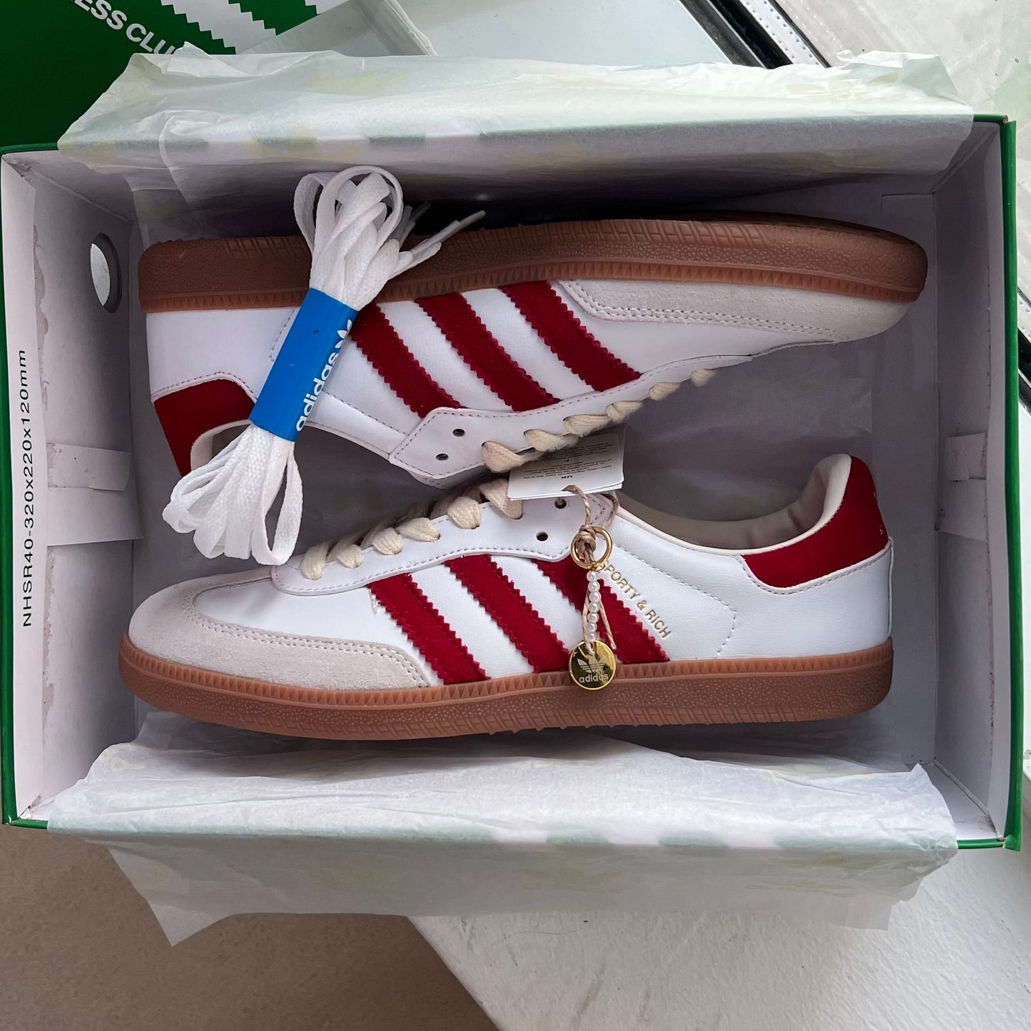 Adidas Samba x Sporty & Rich “White Collegiate Burgundy”