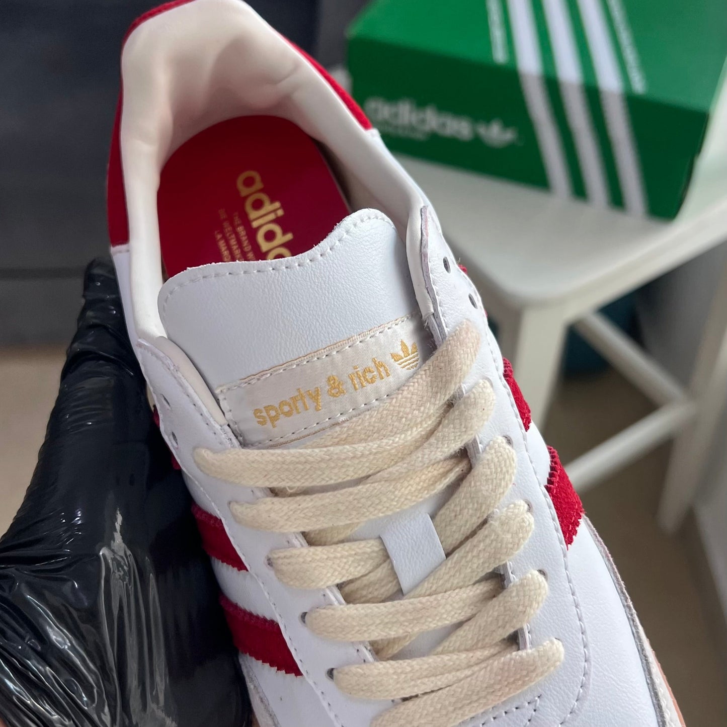 Adidas Samba x Sporty & Rich “White Collegiate Burgundy”