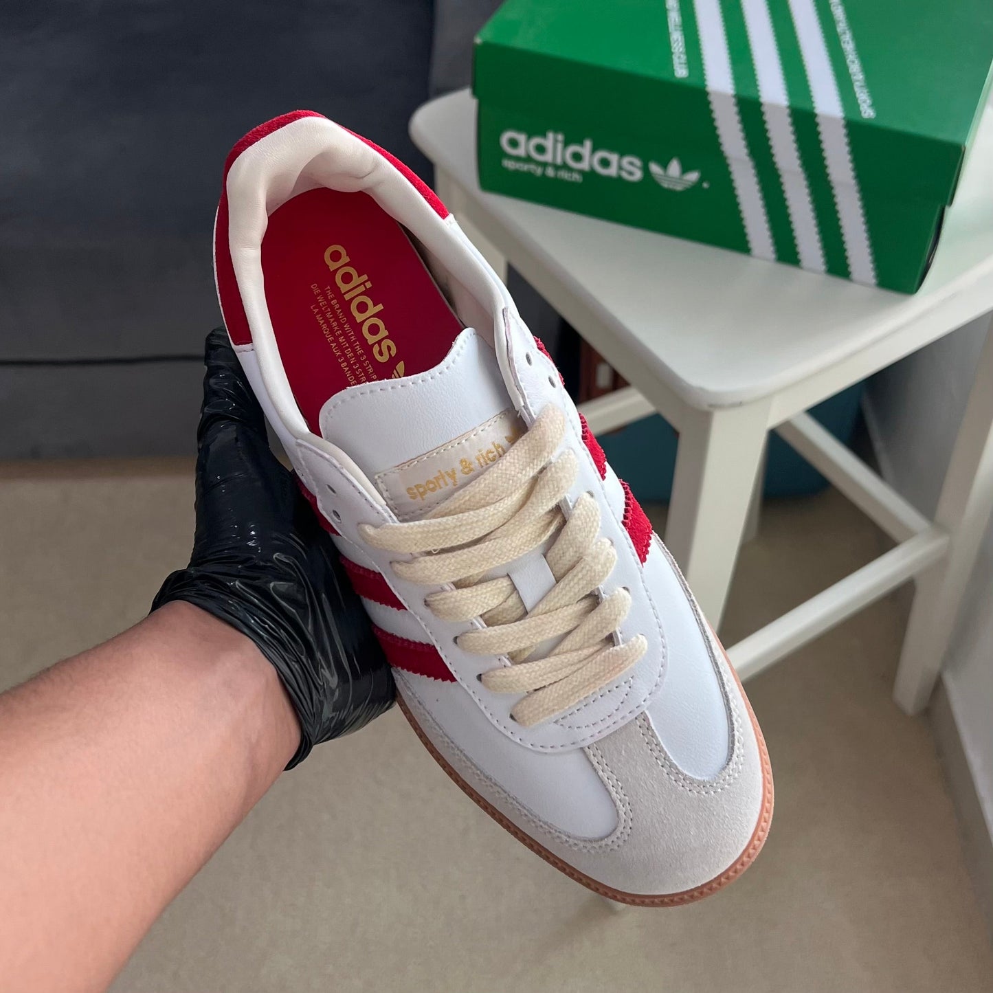 Adidas Samba x Sporty & Rich “White Collegiate Burgundy”