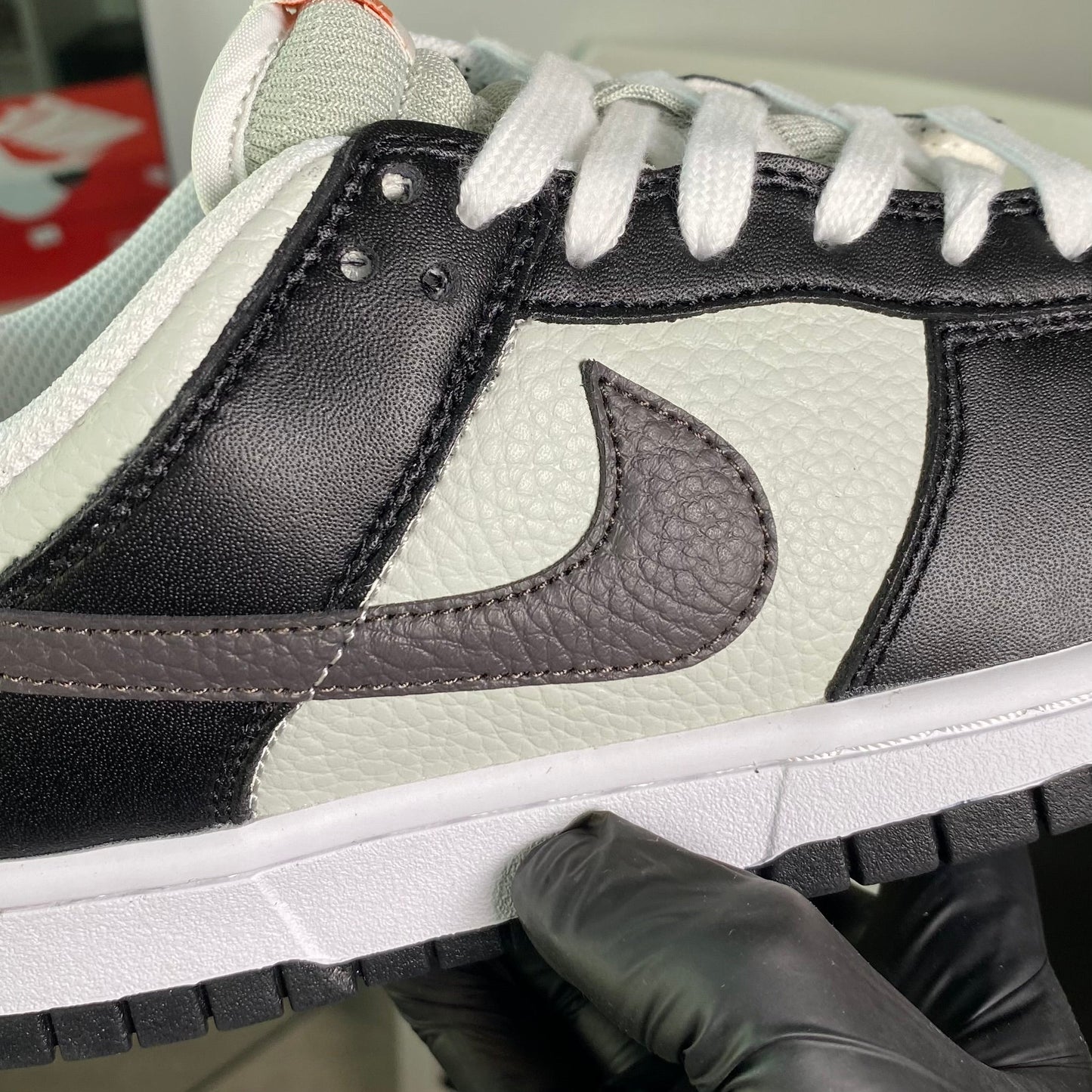 Nike Dunk Low “Black Bright Mandarin Mini Swoosh”